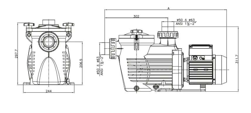 Pompa filtrare apa Kripsol KS EVO 150M, debit 21.9 mc/h - imagine 2
