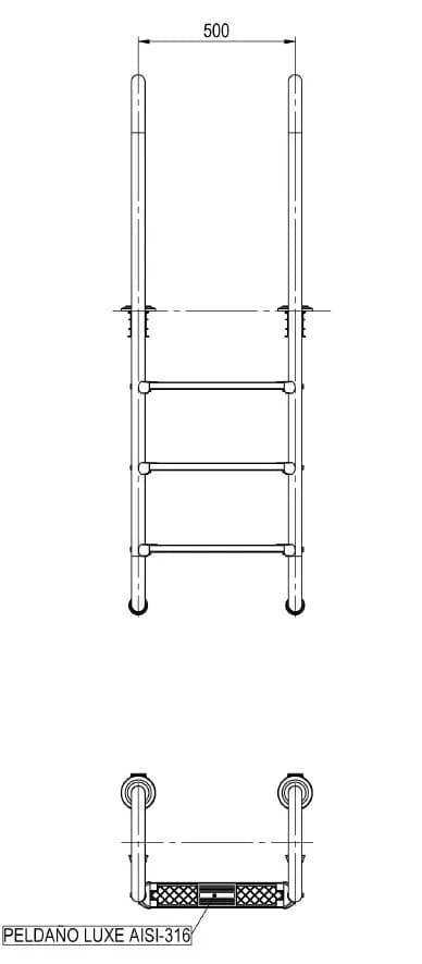 Scara dreapta AISI-316 Lux cu 4 trepte - imagine 5