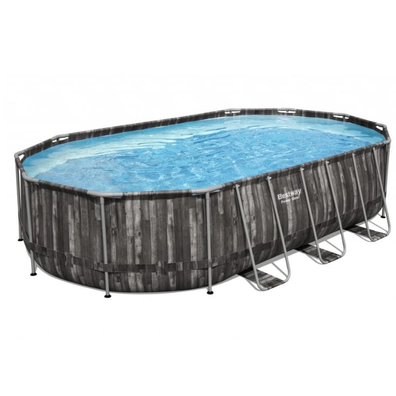 Piscină rectangulară cu cadru metalic – 488 × 244 × 107 cm