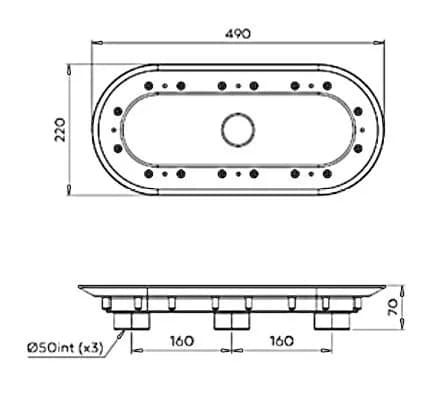 Grila aeromasaj din ABS, Gri pentru piscine - imagine 2