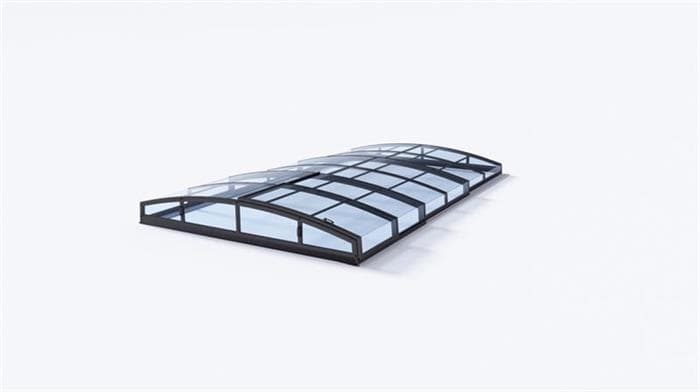 Acoperitoare policarbonat compact cu usa pe dreapta pentru piscine 6.35 x 3.50 m, Casablanca Infinity A carbon