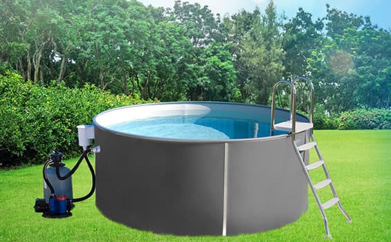 Piscina prefabricata de otel, rotunda MILANO grigio, D 3.00x1.20, 9m3
