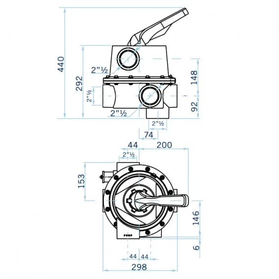 Vana multiport Magnum lateral 2½'' cu racorduri la filtrul AstralPool - imagine 3