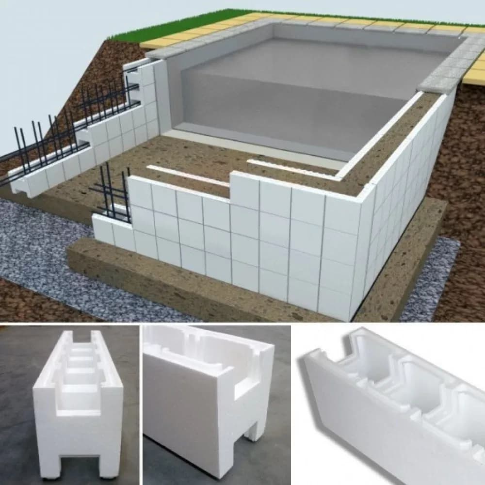Cofrag polistiren pentru constructie piscina 1000X250X300 - imagine 2