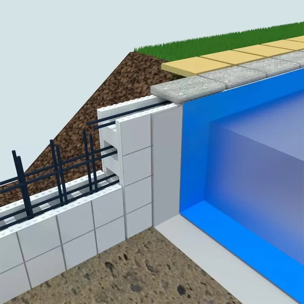 Cofrag polistiren pentru constructie piscina 1000X250X300 - imagine 4