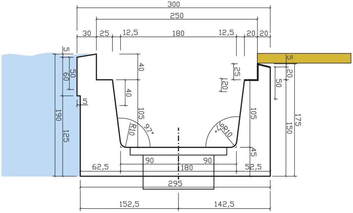 Rigola de preaplin din beton – 2,0 m - imagine 2