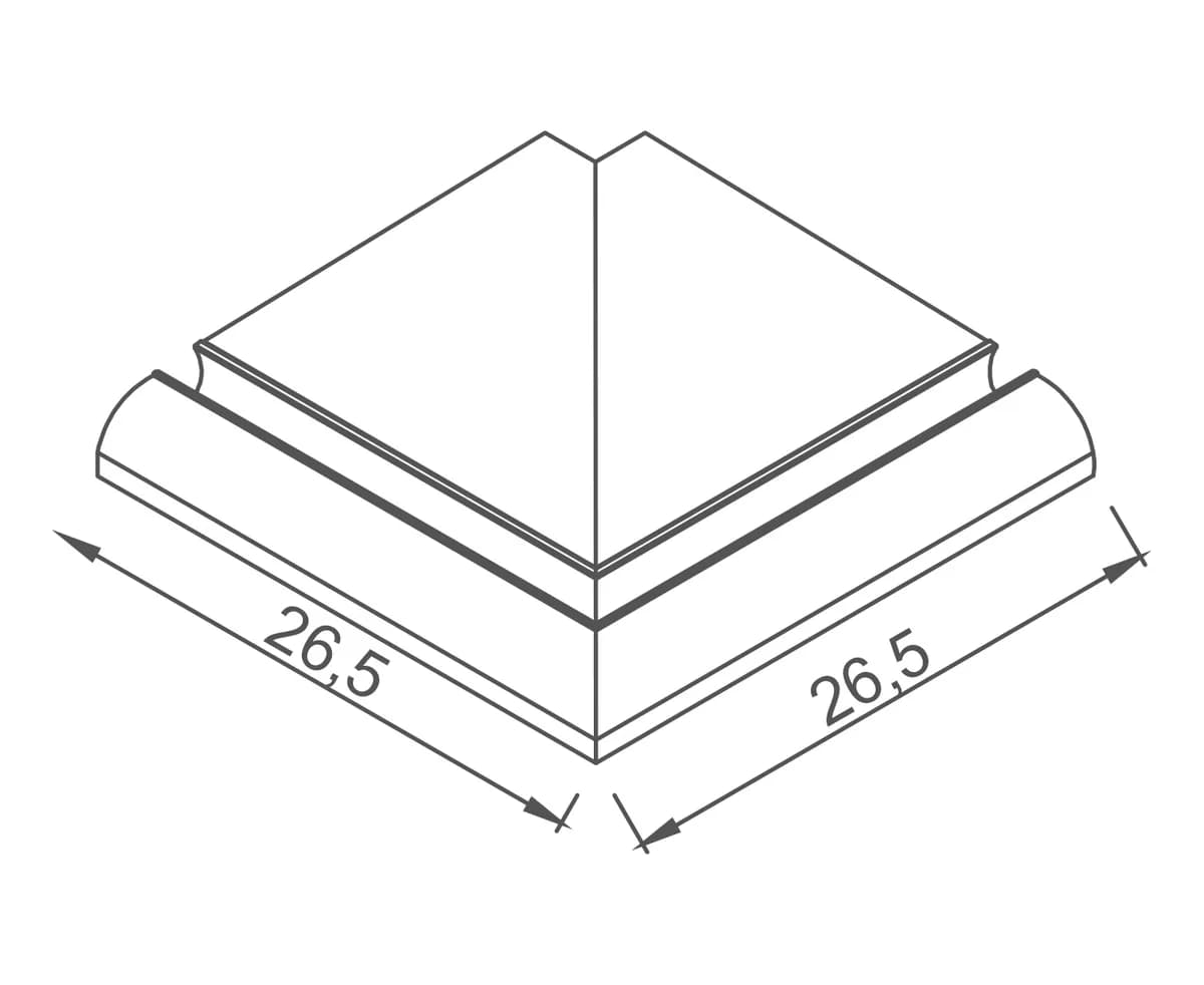 Colt exterior gresie portelanata cu mana curenta si suport profil 25x25 cm - imagine 2