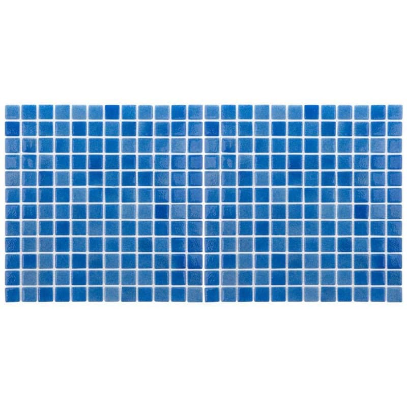 Mozaic piscina sticla Niebla Celeste suport polybond 2.5x2.5 cm