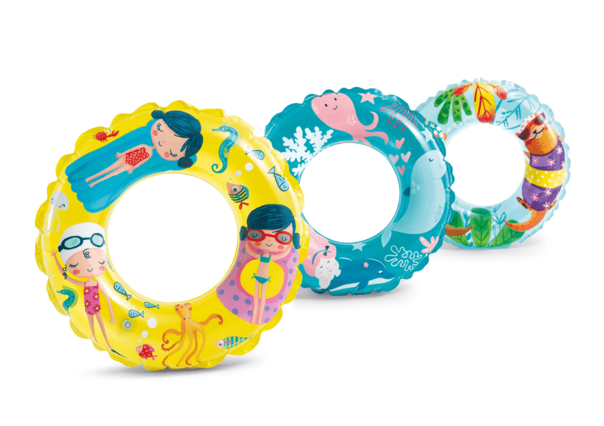 Colac gonflabil pentru copii 6-10 ani, 61 cm, multicolor