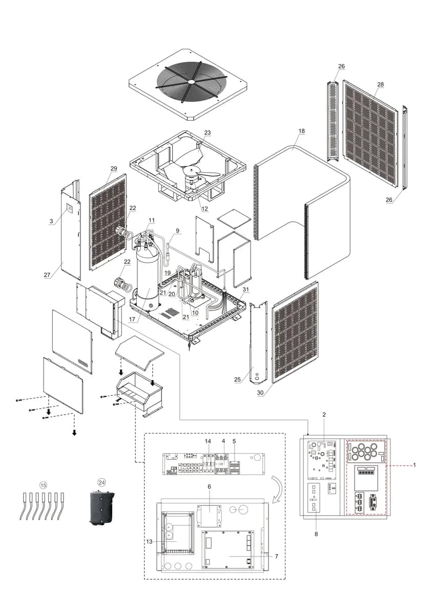 Pompa de caldura Fairland Rapid Inverter Plus IPHC150T 60 kW, volum 130 - 260 mc - imagine 2