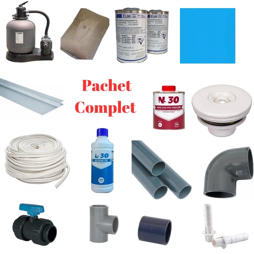 Kit echipamente si liner pentru piscina 6 x 3 x 1.5 m