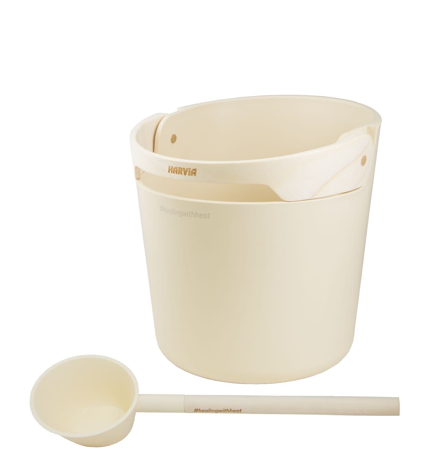 Set galeata si polonic Harvia Helmi ivory