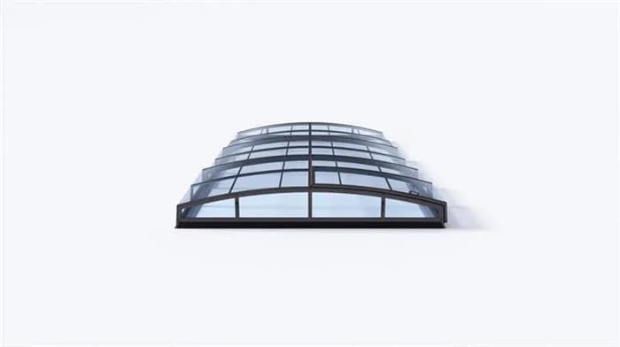 Acoperitoare policarbonat pentru piscine pana la 8.50 x 4.64m, DALLAS B antracit - imagine 2
