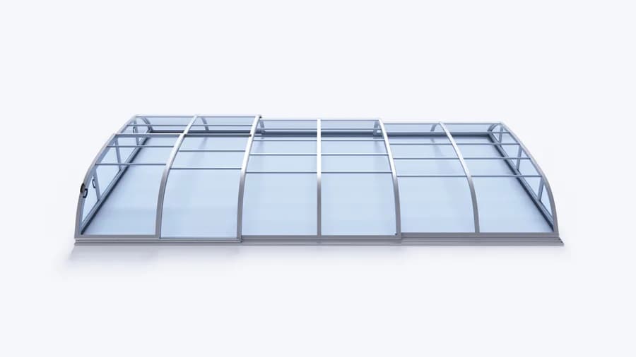 Acoperitoare policarbonat transparent pentru piscine pana la 6.35 x 3.65m, DALLAS CLEAR A silver - imagine 4