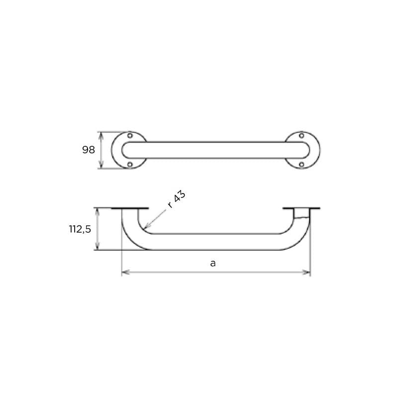 Mana curenta 2000 mm x Ø43mm AISI-316 Flexinox