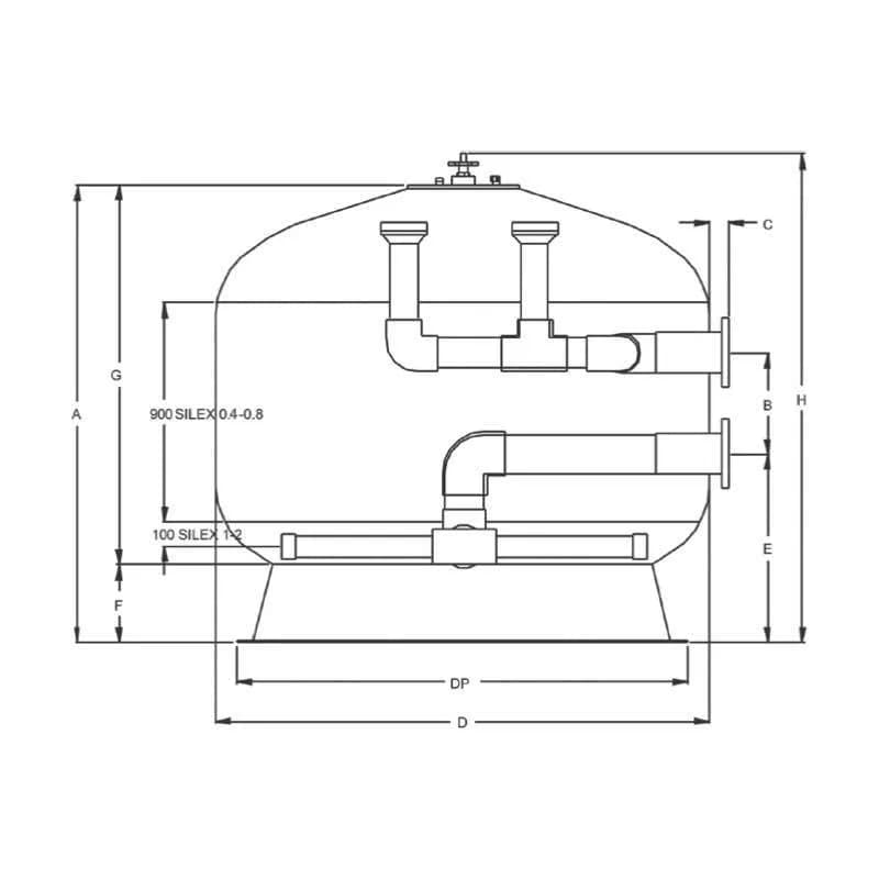 Filtru bobinat Fiberpool D2200 conexiune 125mm - imagine 2