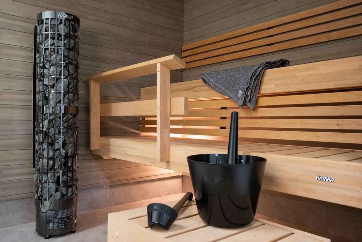 Incalzitor sauna HARVIA Cilindro PC66E 6.6 kW Black Steel comanda externa - imagine 3