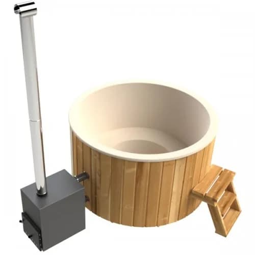 Ciubar din fibra sticla rotund cu soba exterioara aluminiu 35kw, diametru 1,8m - imagine 3