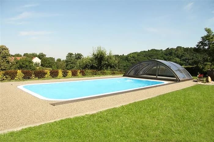 Acoperitoare policarbonat pentru piscine pana la 10.60 x 5.01m, KLASIK C antracit - imagine 2