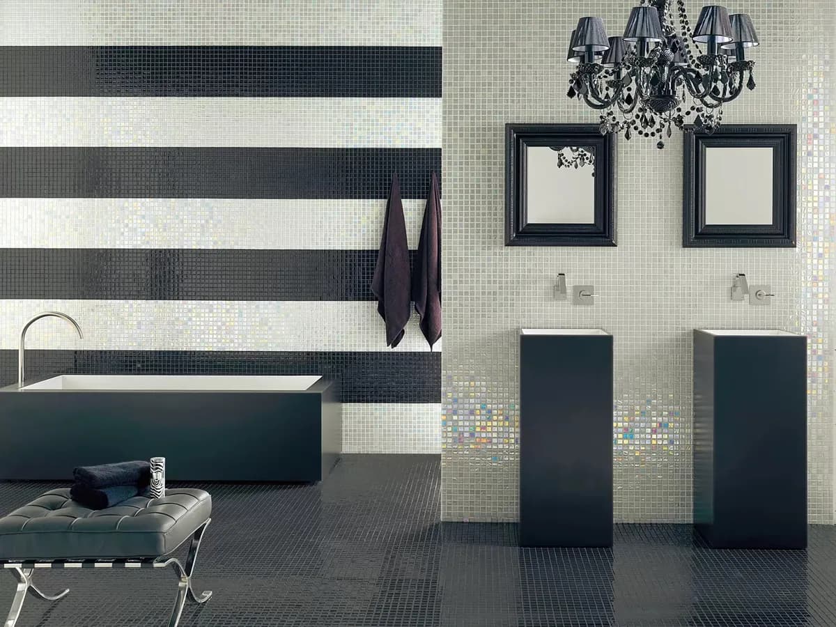 Mozaic de sticla Titanium Black Brush - imagine 2